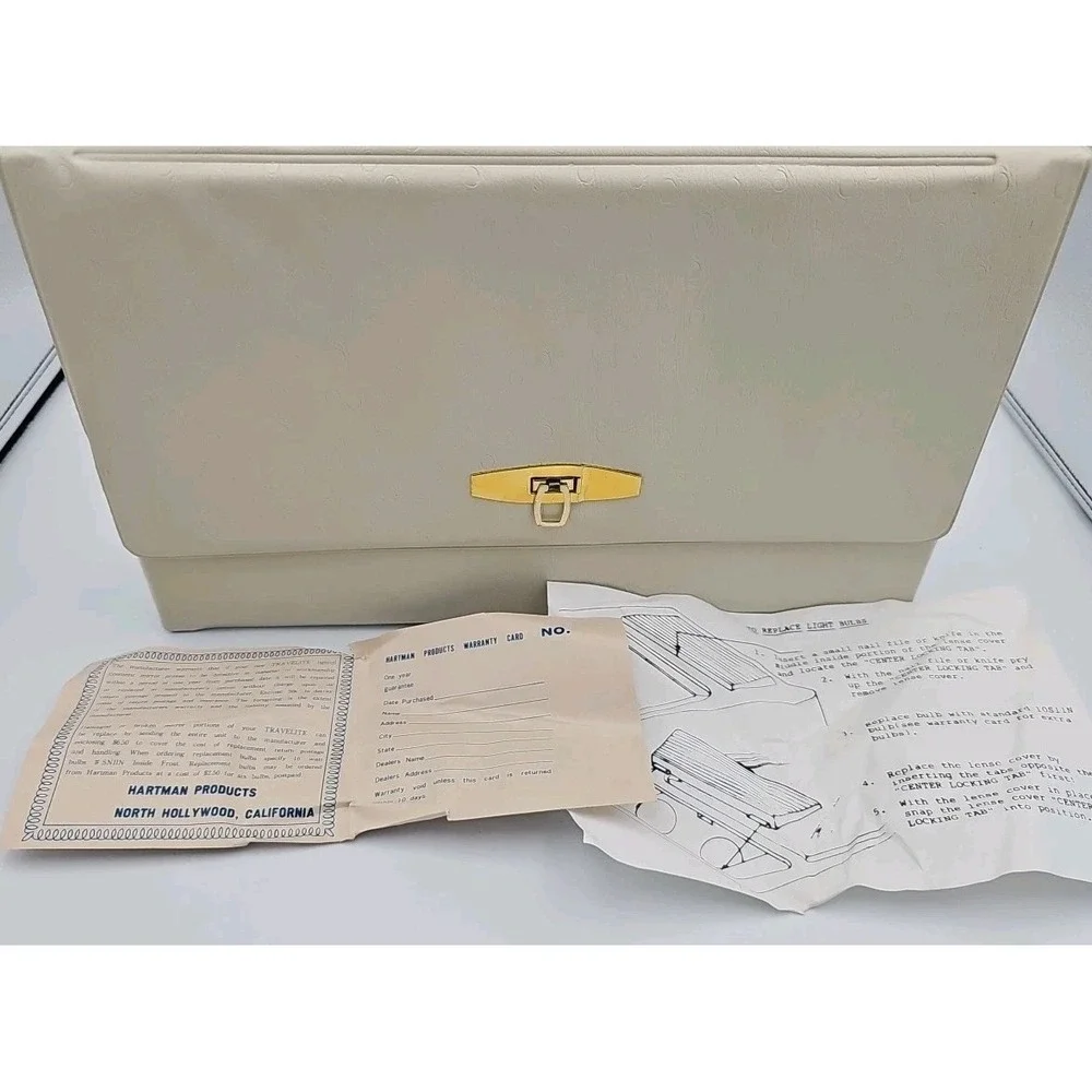 Vtg Electric Travelite Model #707 Makeup Vanity Mirror Lights With Original Box